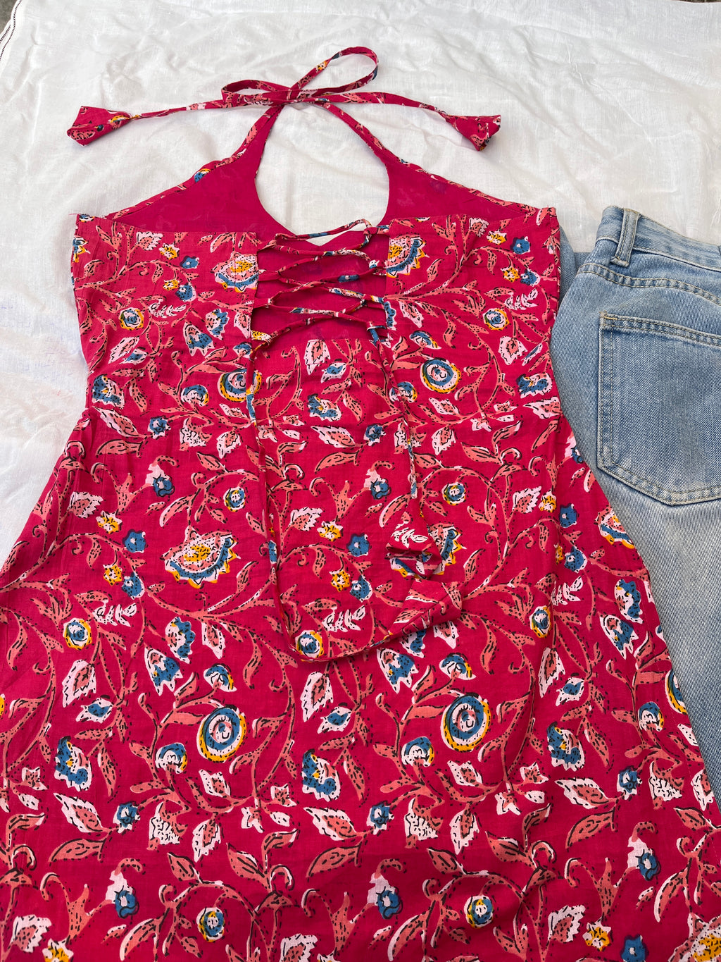 FAB – Halter Neck Backless Kurti- Pink